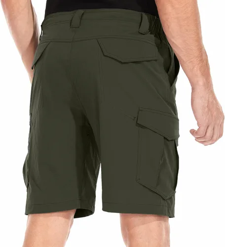 Vista 2 de Pantalones cortos de senderismo para hombre, de secado rápido, ligeros, transpirables, para exteriores, de carga.