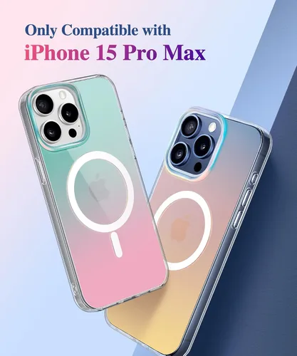 Vista 2 de CAPRARO Funda magnética compatible con iPhone 15 Pro Max, protección completa de la cámara [compatible con magnético] [no amarillento] galvanizado a