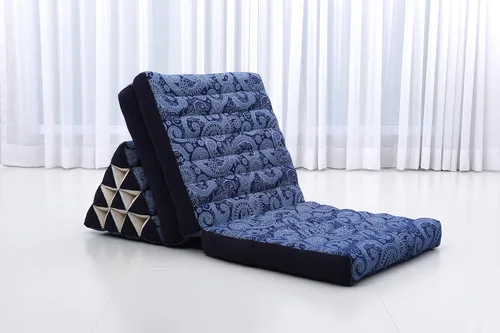 Vista 7 de Leewadee Colchón de suelo con cojín triangular, silla de piso con soporte para el respaldo, silla reclinable de lectura y cama para dormir, cojín