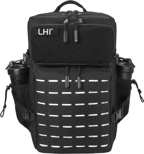 Vista 8 de LHI - Mochila táctica militar para hombre, 25/45 L, mochila grande Molle del ejército, mochila de asalto de 3 días, para senderismo