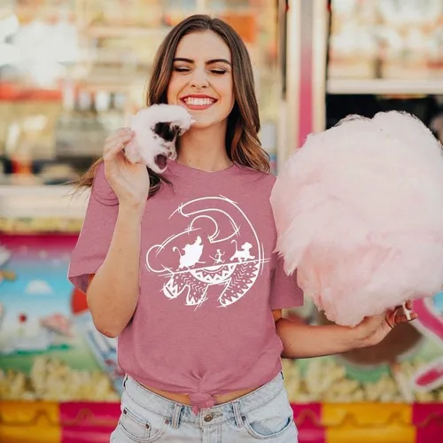 Vista 3 de Camisa Mágica para Mujer, Playera del Reino Mágico, Playera de Vacaciones Familiares, Camiseta del Castillo, Cree en la Magia, Tops para Viaje