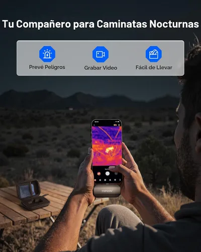 Vista 4 de TOPDON Cámara térmica TC002C Duo, compatible con cualquier iPhone, iPad y dispositivo Android USB-C, súper resolución de 512 x 384, cámara