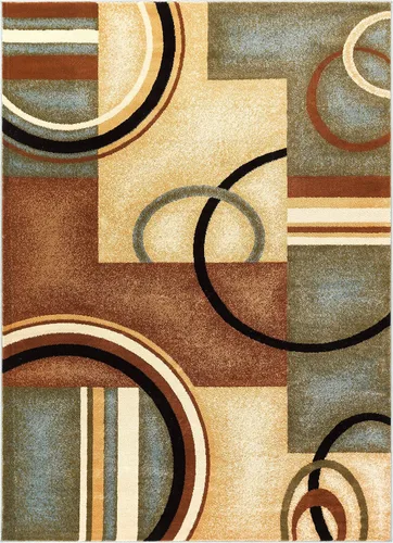 Vista 15 de Well Woven Barclay Alfombra con diseño de arcos y formas, moderna, 2 pies 3 pulgadas x 7 pies 3 pulgadas, color azul claro