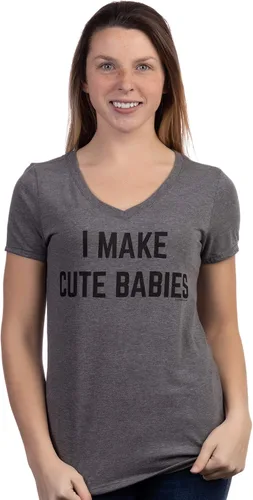 Vista 2 de Camisetas divertidas para mujer, con frase sarcástica y con cuello en V
