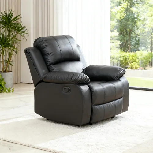 Vista 30 de Juego de sofá seccional reclinable manual, juegos de muebles de sala de estar, sofá seccional en forma de L y 2 sillas, cómodo sofá reclinable