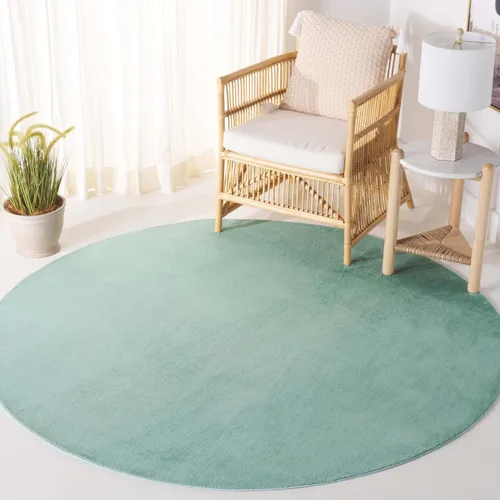 Vista 12 de SAFAVIEH Alfombra lavable, colección de pelo sintético de conejo, 4 x 6 pies, color plateado, antideslizante y fácil de limpiar, pelo grueso ultra