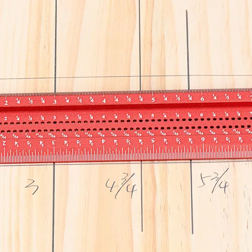 Vista 8 de Regla cuadrada en T para carpintería de 12 pulgadas con labios de apoyo reflexivos, regla de arquitecto para trabajo de carpintero, diseño