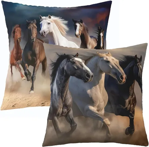 Vista 10 de Feelyou Fundas de almohada suaves y decorativas para galopar con caballo Multi 01
