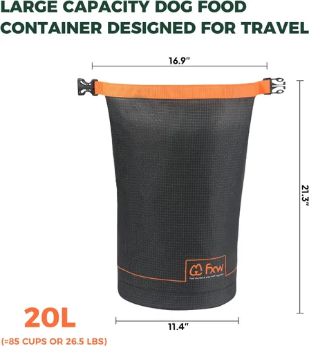 Vista 3 de FXW Bolsa de viaje de comida para perros, 85 tazas y bola protectora de caravana, paquete de 12