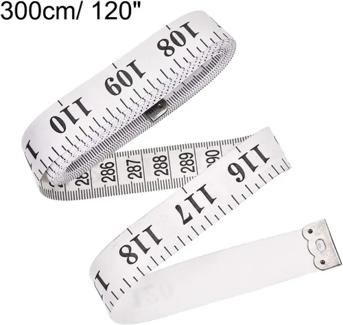 Vista 2 de uxcell Cinta métrica de tela para cuerpo 118.1 in 120 pulgadas métrica cinta métrica suave de doble cara para costura a medida blanca