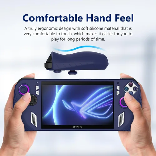 Vista 5 de Funda protectora de silicona para consola de juegos ASUS ROG Ally 2023 a prueba de caídas para ASUS Rog Ally 2023 (azul oscuro)