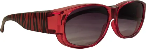 Vista 2 de Ideal Eyewear Gafas de sol con estampado animal para usar sobre gafas graduadas funda incluida Marrón