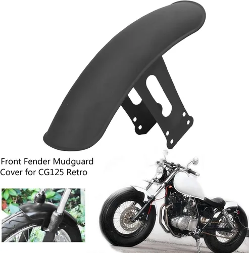 Vista 3 de Acouto motocicleta delantero, motocicleta delantero fango aleta guardia carenado guardabarros cubierta para cg125 retro negro
