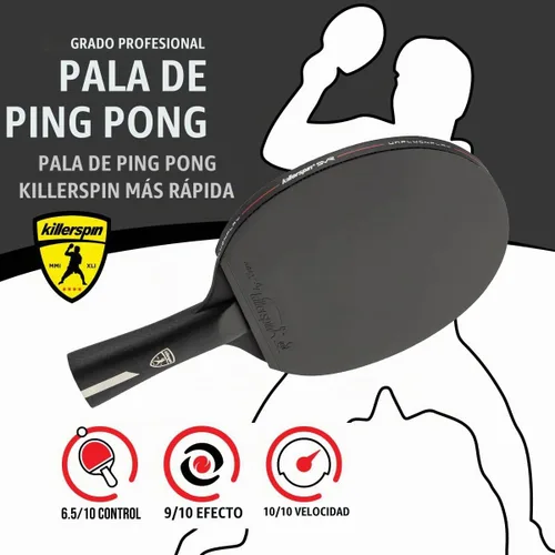 Vista 2 de Killerspin Stilo7 SVR - Raqueta de ping pong, raqueta de tenis de mesa de nivel de rendimiento con tecnología de carbono, funda de libro de memoria
