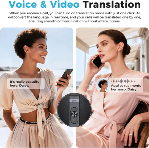 Vista 15 de Dispositivo de traductor AI, traductor inteligente portátil para traducción en tiempo real de 165 idiomas, Traductor de idiomas portatil de bolsillo
