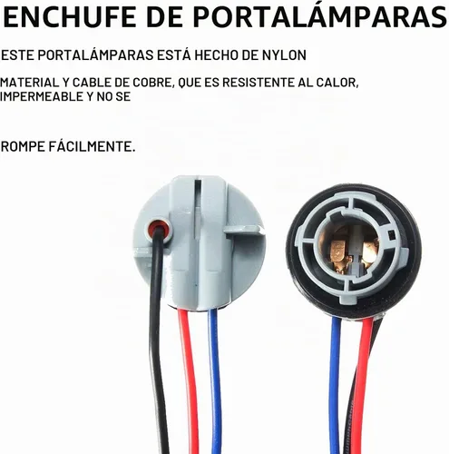 Vista 3 de 2 bombillas 1157 Socket 2357 luz de freno señal de giro soporte de luz trasera luz trasera arnés de cableado, bombilla LED enchufe base enchufe