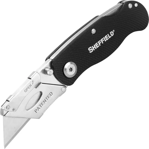 Vista 12 de Sheffield 12514 Cuchillo Utilitario Plegable Paquete de 3, Rellenos para Calcetines, Regalos para Hombres, Regalos para Papá, Hojas de Cuchillo
