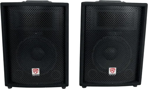 Vista 3 de Rockville Altavoces de 10 pulgadas + mezclador + soportes + micrófonos con Bluetooth para sistemas de sonido de iglesia