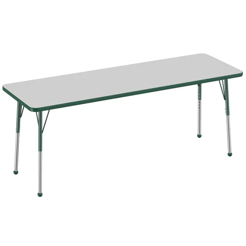 Vista 224 de FDP - Mesa rectangular para actividades escolares y de oficina (24 x 36 pulgadas), patas estándar con deslizadores giratorios, altura ajustable