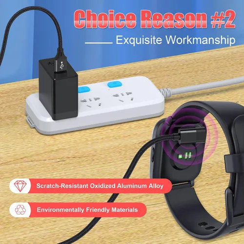 Vista 3 de AGVEE Cargador de 1.5 pies para reloj Garmin, cable de carga en forma de L Para enfoque, BarkLimiter, D2, Enduro, Epix, Fenix, Precursor