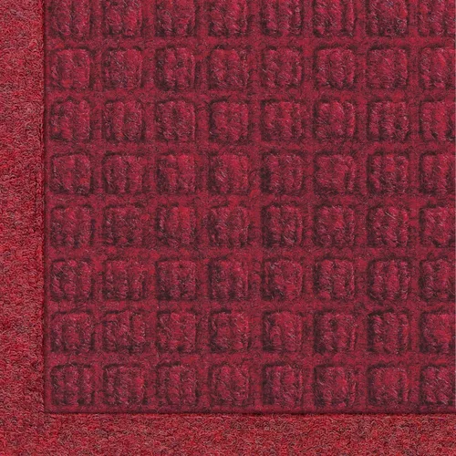 Vista 4 de Hudson Exchange (35 x 35 pulgadas, rojo/negro) - Tapete cuadrado de entrada con rascador de moda
