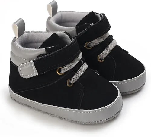Vista 7 de SOFMUO Zapatos deportivos para bebés, niños y niñas, de piel sintética, antideslizantes, suela de goma suave, botines de vestir para niños pequeños