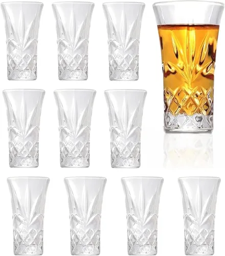 Vista 12 de QUAFFER Vasos de tequila con base pesada, vasos cordiales de 2 onzas (juego de 4) – Forma clásica de vidrio elegante – Auténtico juego de vasos