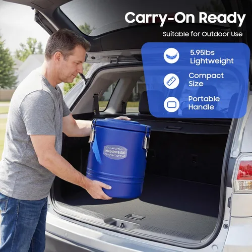 Vista 4 de DYNAMI Contenedor de comida aislado 3.8Gal/15.2Qt, contenedor de transporte Azul