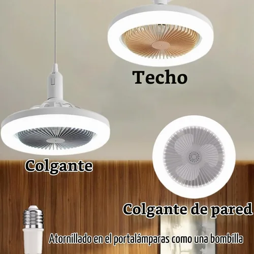 Vista 6 de Ventilador de enchufe de 10 pulgadas con luz - Control remoto regulable, 3 velocidades - Dormitorio/cocina (blanco)