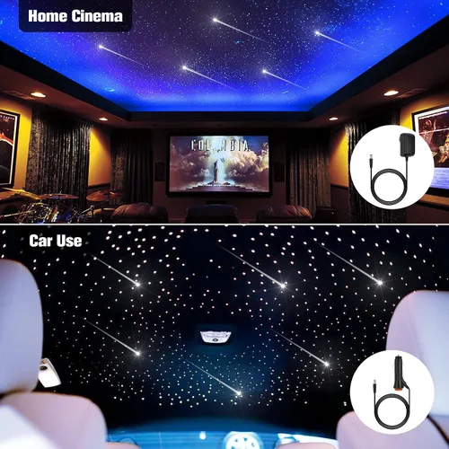 Vista 7 de CHINLY Starlight - Kit de luces de estrella para techo de automóvil, 500 luces de fibra óptica (0.03 pulgadas + 0.04 pulgadas + 0.06 pulgadas) 13.1