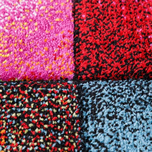 Vista 6 de Paco Home Alfombra colorida para sala de estar, diseño a cuadros, multicolor, tamaño: 2' x 3'7