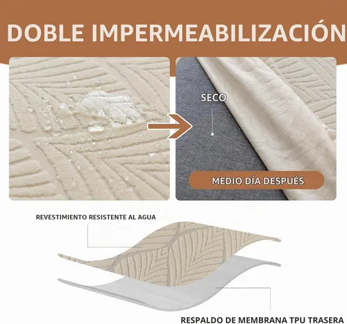 Vista 3 de Genina Fundas impermeables para banco de comedor, protector de asiento de banco de jacquard elástico, funda de banco rectangular para dormitorios