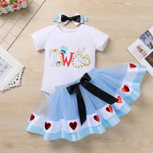 Vista 46 de ODASDO Conjunto de 3 piezas con temática de animla para bebé niña