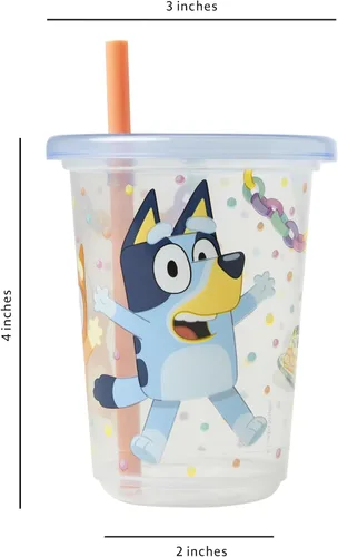 Vista 4 de The First Years Bluey Take & Toss Vasos con Pajita para Niños Pequeños - Vasos Sippy a Prueba de Derrames para Niños Pequeños con Tapas que se