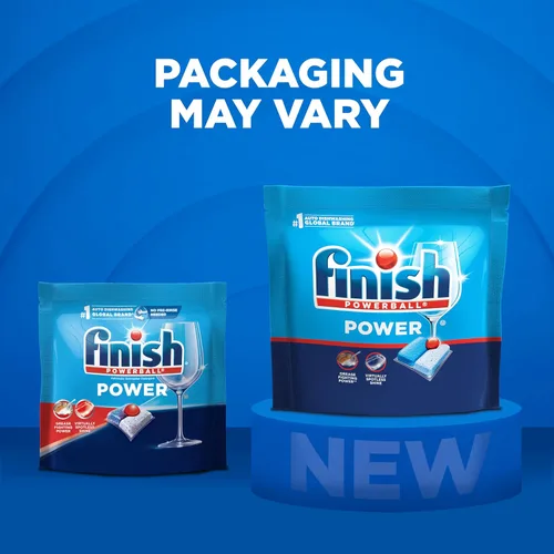 Vista 8 de Finish Power Cápsulas para lavavajillas, jabón detergente para lavavajillas sin enjuague previo para limpieza profunda y brillo con poder