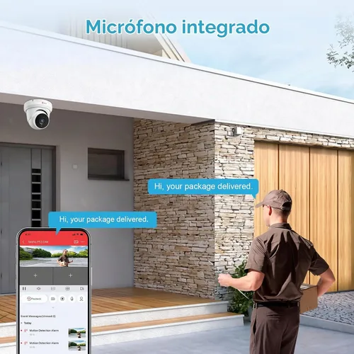 Vista 4 de Anpviz 4MP PoE IP torreta seguridad con cable cámara audio para interior al