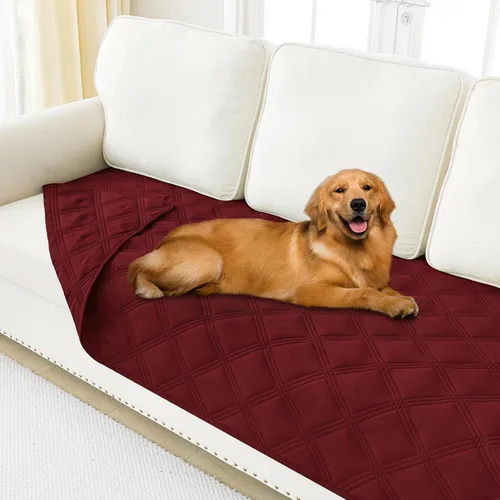 Vista 109 de Smiry Funda impermeable para cama de perro, manta reversible para mascotas para sofá Manta suave lavable para perro, funda a prueba de fugas