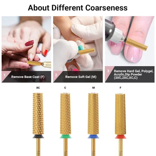 Vista 4 de MelodySusie Brocas de uñas cónicas superlargas, brocas de tungsteno de carburo de 3/32 pulgadas, adecuadas para manicura, pedicura, cutícula