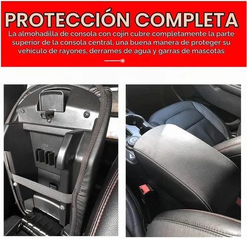 Vista 3 de DEYTOP Funda para reposabrazos de consola para Ford Explorer 2011-2019 Almohadilla de protección para consola central para Explorer 2019 2017 Negro