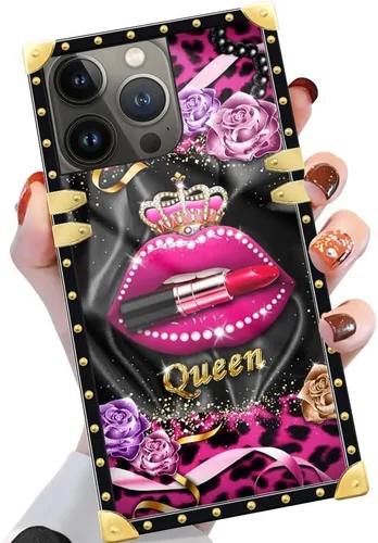 Vista 48 de Funda compatible con iPhone X/Xs, TPU suave de lujo y parte trasera de policarbonato duro para niñas y mujeres, funda protectora a prueba de golpes