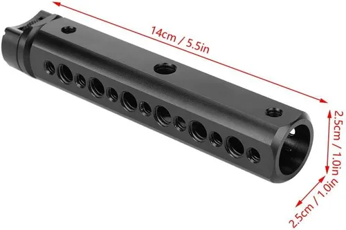 Vista 4 de Mango Gimbal Grip Handlebar Handheld Gimbal Estabilizador con 1/4 "y 3/8 "Tornillo Agujero Gimbal Extensión Soporte para Estabilizador