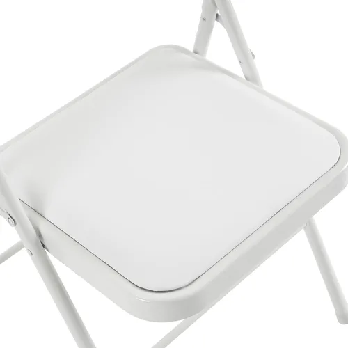 Vista 5 de Ochine Paquete de 4 sillas plegables de PVC acolchadas de metal, sillas plegables de metal para interiores y exteriores, portátil, apilable, asiento