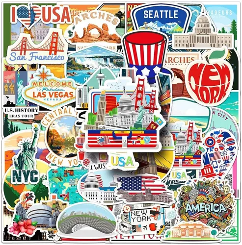 Vista 15 de Aurora Stickers 50Pcs Polar Lights Waterproof Vinyl Decals