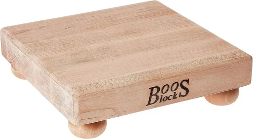 Vista 11 de John Boos Tabla de Cortar Cuadrada de Madera de Arce Serie B 12"x12" – 1.5" de Espesor, 6 libras Bloque de Carnicero No Reversible con Patas