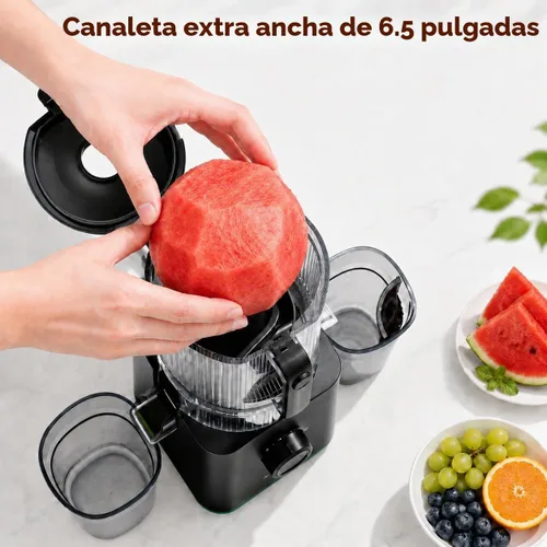 Vista 2 de AMZCHEF Exprimidor de prensa en frío, Juicer lento de alimentación Negro