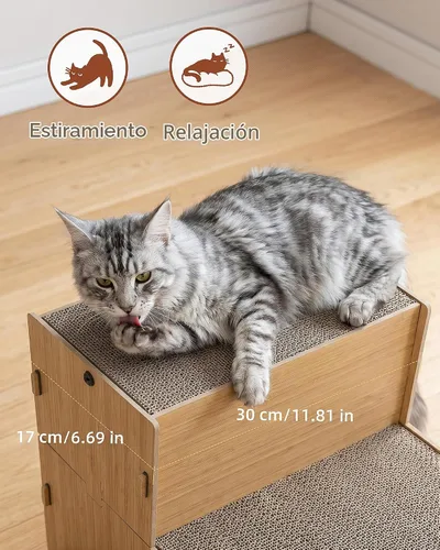 Vista 2 de Rascador para gatos, escaleras de cartón para mascotas de 17.3
