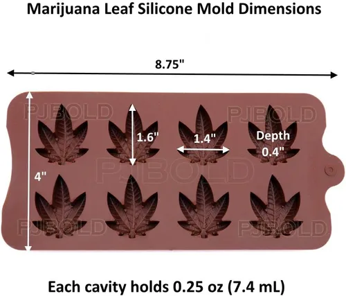 Vista 5 de PJ BOLD Moldes de silicona para dulces de hoja de cáñamo de marihuana, paquete de 3