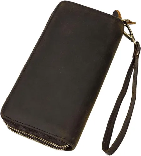 Vista 2 de Hebetag Cartera de cuero para hombre, organizador de muñeca