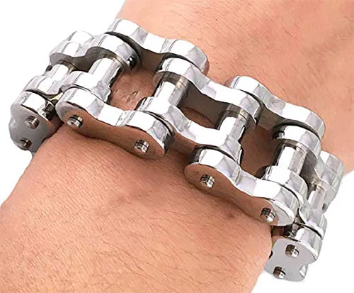 Vista 3 de Pulsera de cadena de eslabones de acero inoxidable para hombre, 0.906 in de ancho