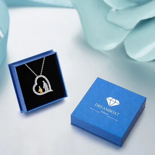 Vista 7 de Dreamboat Crystal Penguin Necklace for Women 925 Sterling Silver Crystal Necklace Heart Mother Daughter Necklace Animal Penguin Jewelry Penguin